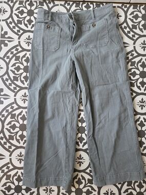 LOFT Wide-Leg Chinos in Dusty Blue